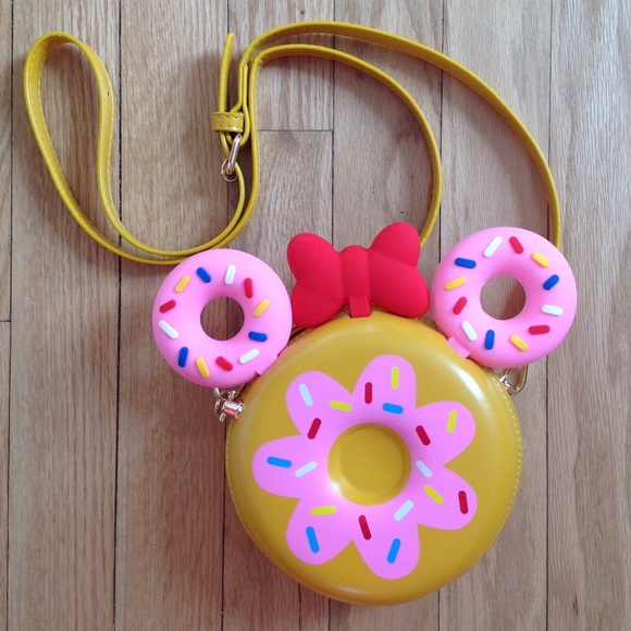 Minnie Mouse Donut Ears Zip Crossbody Bag Purse - Picture 1 of 4